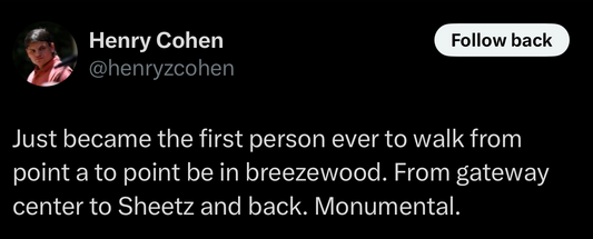 Big News for Breezewood: Man Walks from Gateway Center to Sheetz and Back — and Lives to Tell the Tale